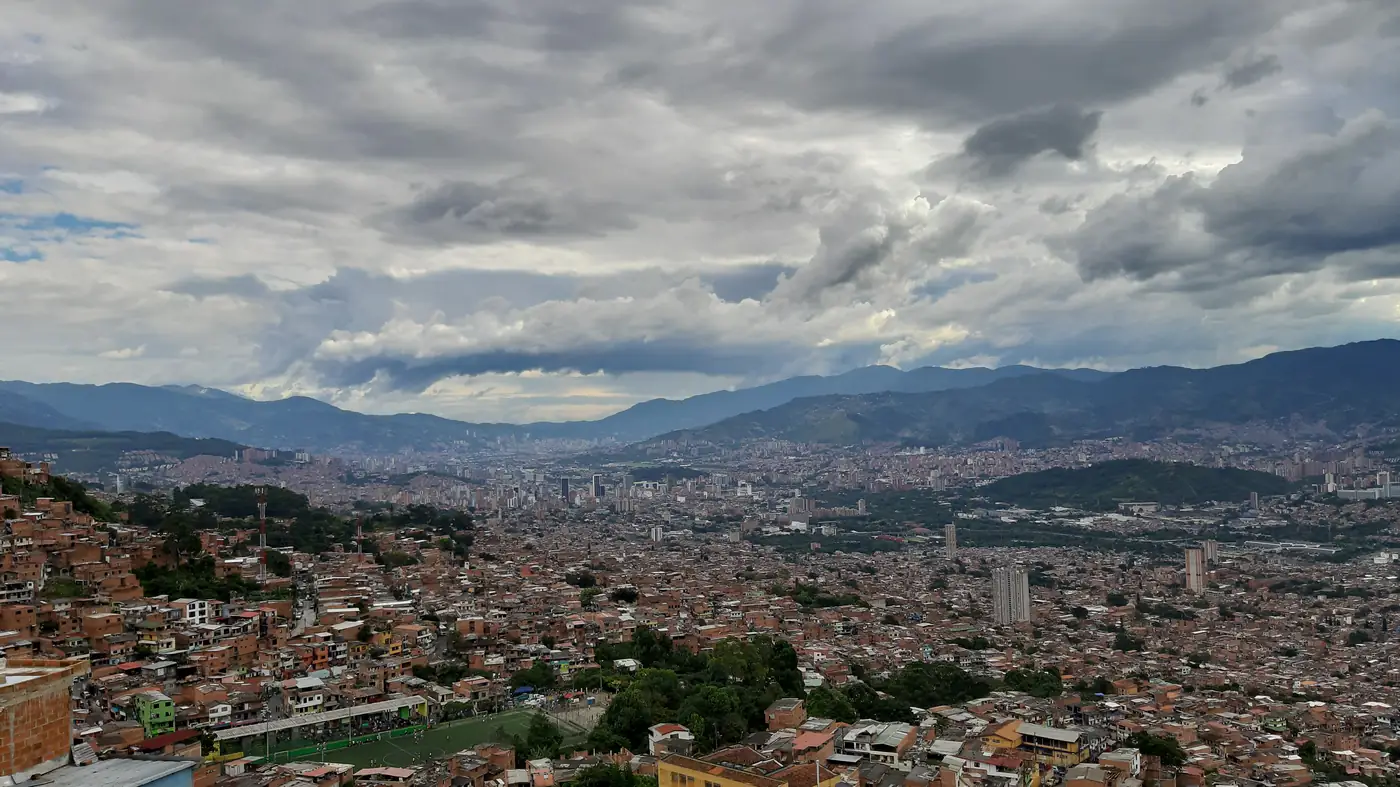 Medellín from the Metrocable on the way to Parque Arví